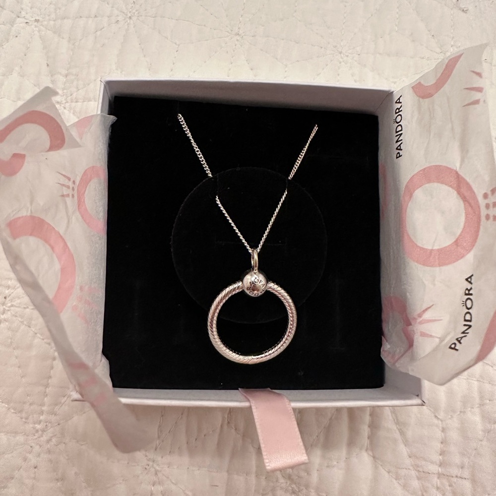 Pandora Curb Chain and Ring Pendant